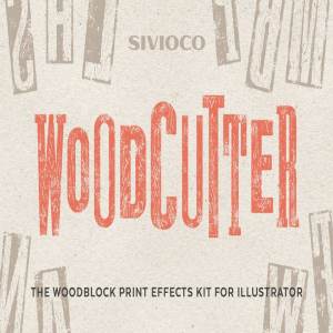 木纹雕刻印刷效果AI动作 Woodcutter – Illustrator Actions