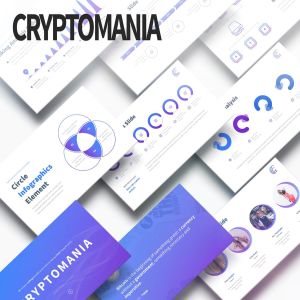 多用途信息图表类型企业宣传PPT设计模板 Cryptomania – Multipurpose PowerPoint Presentation