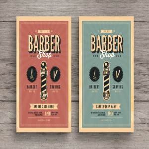 欧美复古风理发美发店广告海报模板 Old Retro Barbershop Flyer