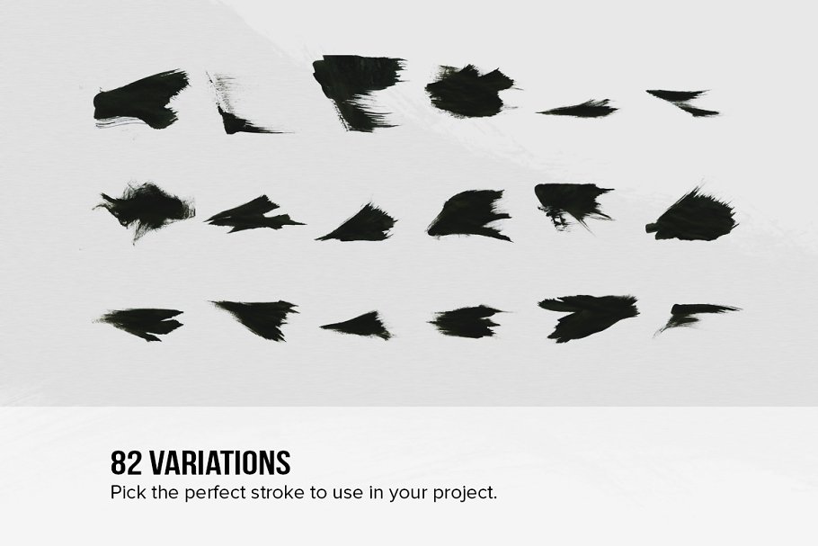 82款水墨喷墨PS笔刷 82 Sumi-E Ink Strokes