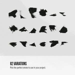 82款水墨喷墨PS笔刷 82 Sumi-E Ink Strokes