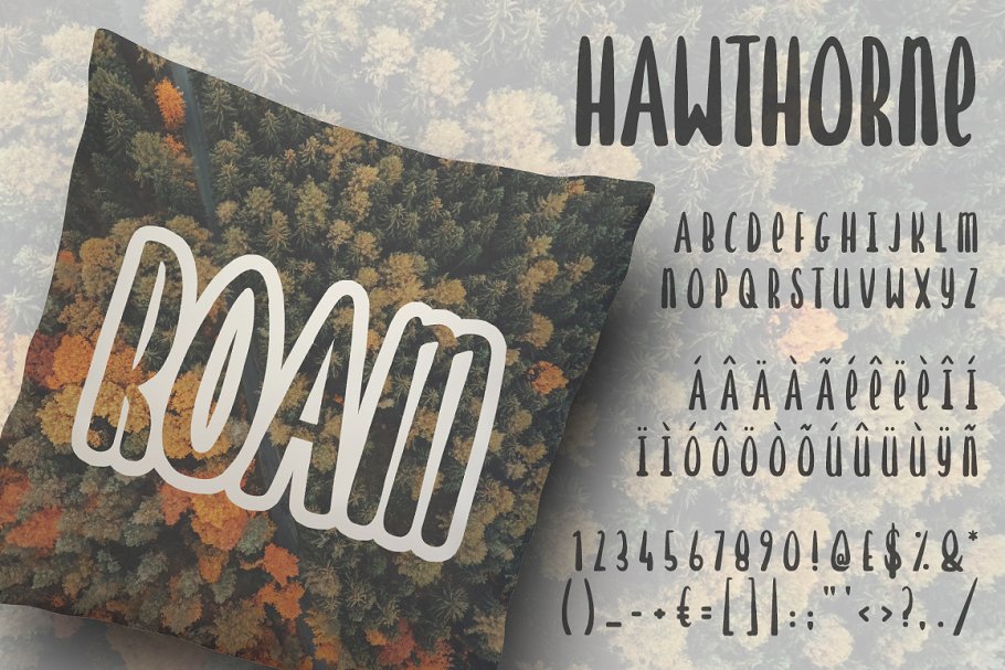 可爱风格胖体英文手绘无衬线字体 Hawthorne Hand Drawn Font