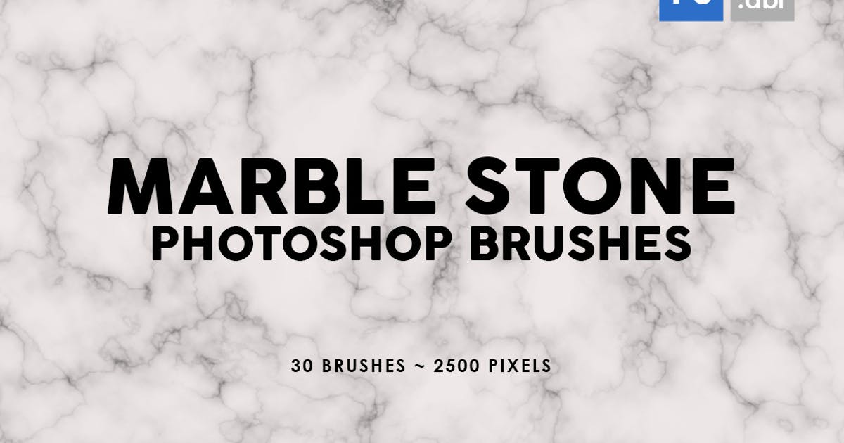 30个大理石肌理纹理PS印章图案笔刷 30 Marble Stone Photoshop Stamp Brushes
