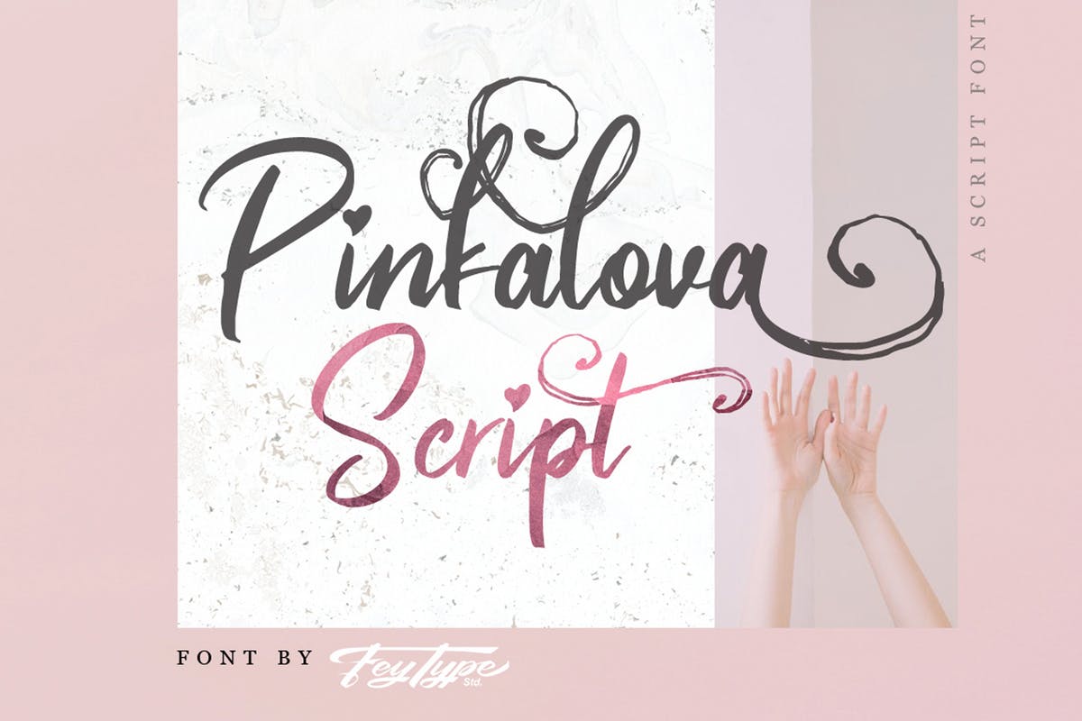 充满爱意独特设计英文手写字体 Pinkalova – Handwritting Script Font