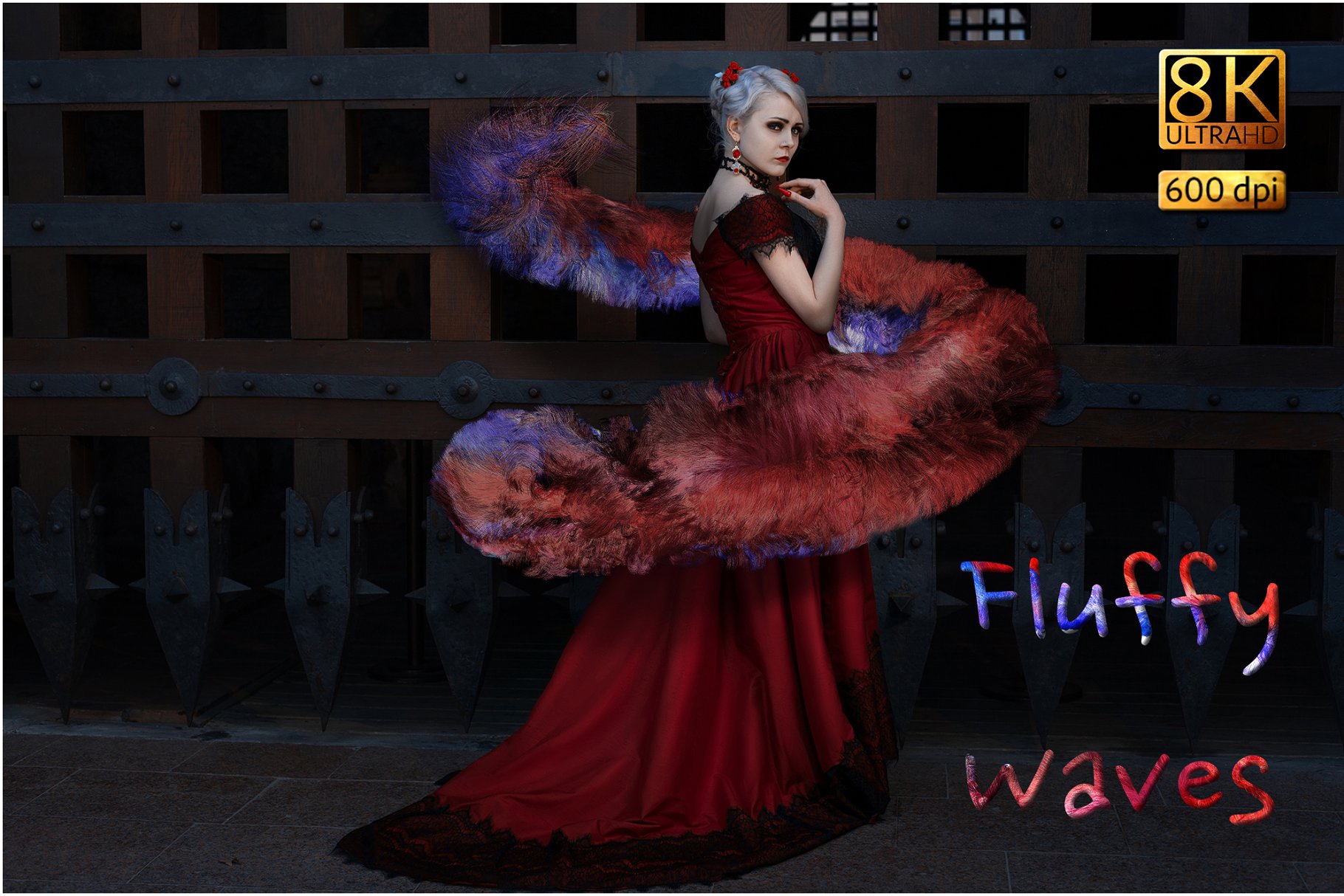 8K超高清蓬松毛茸茸波纹叠层背景 8K Fluffy Waves Overlays