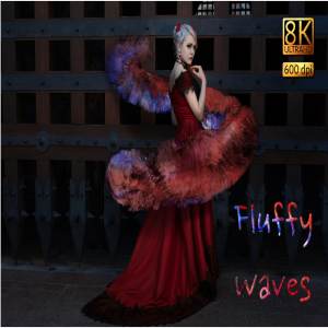 8K超高清蓬松毛茸茸波纹叠层背景 8K Fluffy Waves Overlays