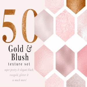 金色、腮红和粉红纹理 Gold, Blush & Pink Textures