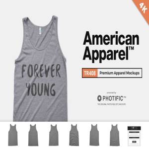 美式背心样机模板 American Apparel TR408 Mockups