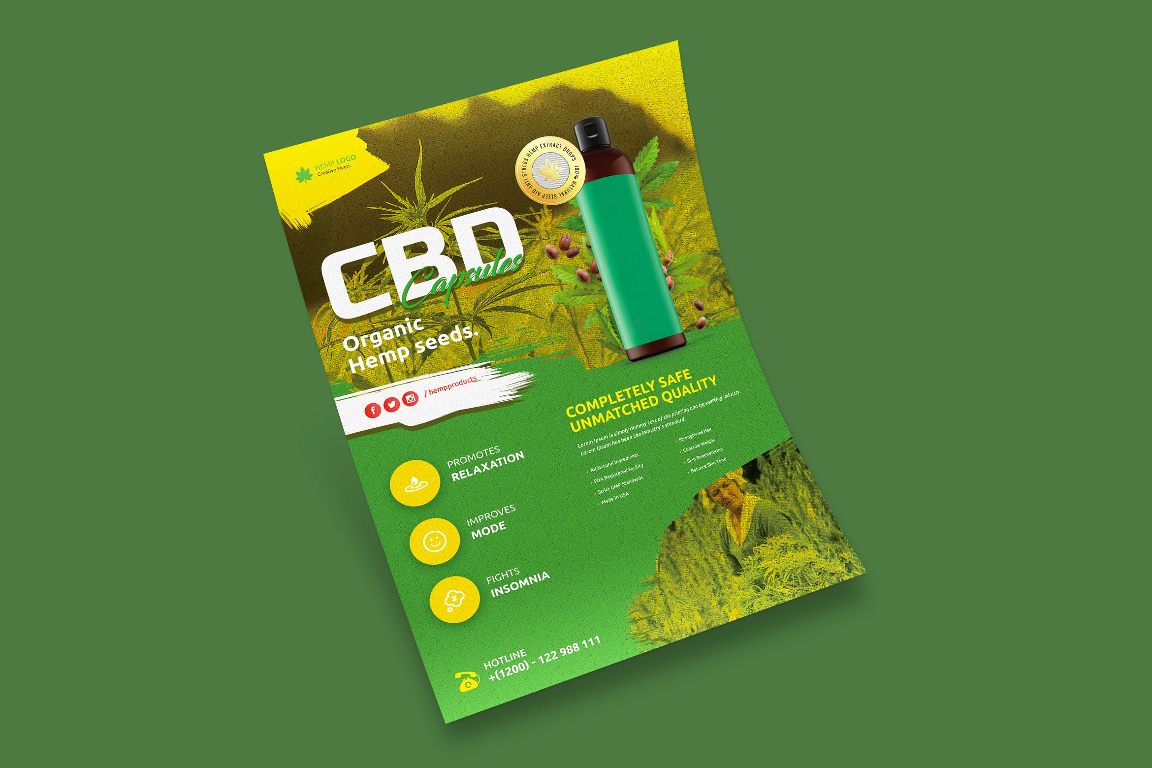 烟草制品/电子烟烟油宣传推广海报设计模板 Hemp Products Flyer