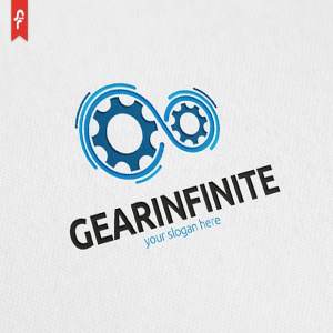 齿轮组图形Logo模板 Gear Infinite Logo