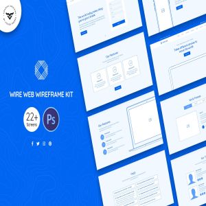 企业品牌网站设计线框图套件 Wire Web Wireframe Kit