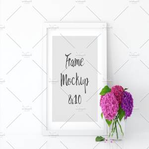 白色相框画框样机 White Interior Frame Mockup – (8×10)