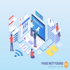 404错误页面主题2.5D矢量等距概念插画 Isometric Error 404 Page Not Found Vector Concept