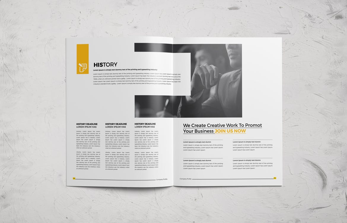 时尚高端多用途的企业形象画册手册楼书杂志设计模板（indd）