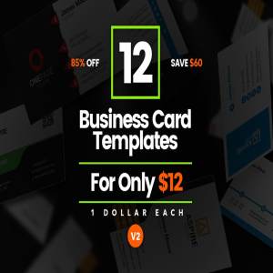 12款现代企业创意商务名片模板 12 Modern Business Cards – Bundle v2