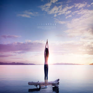 优雅生活方式健康瑜伽宣传海报设计模板