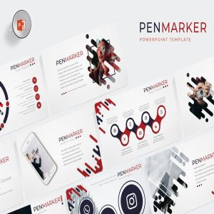 市场调研分析报告PPT幻灯片模板 Penmarker – Powerpoint  Template