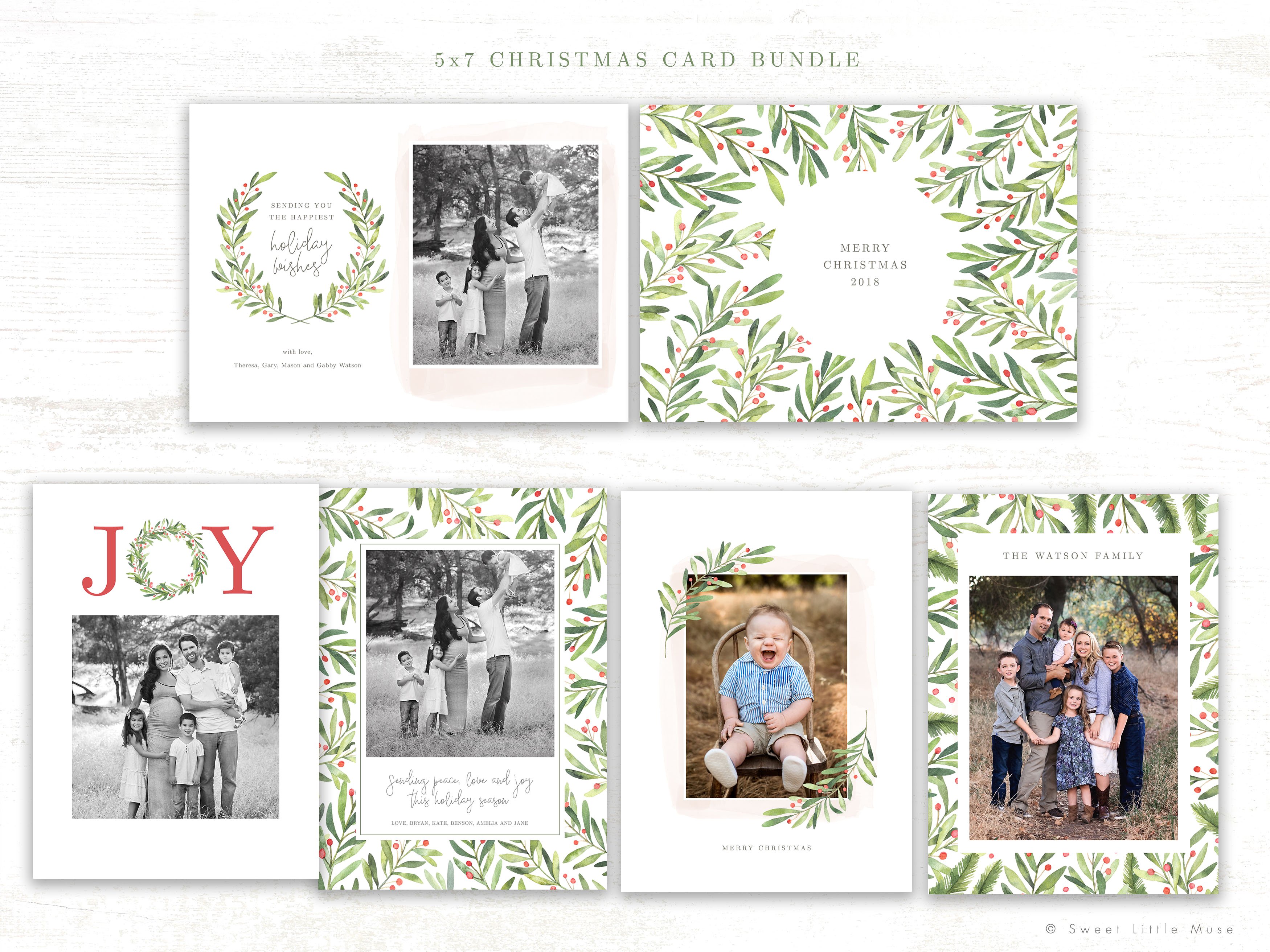 圣诞节日贺卡模板设计素材包 Christmas Card Template Bundle