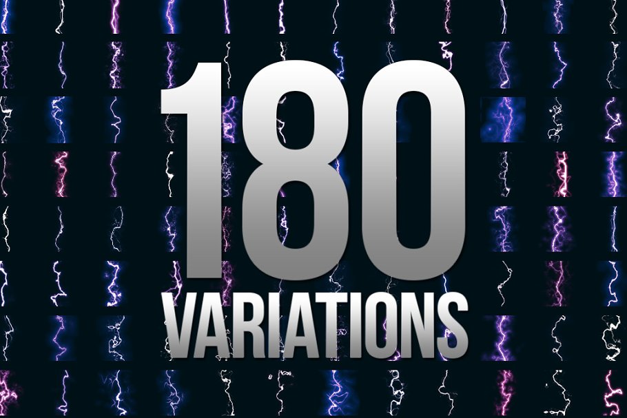 180种电流通电效果PS笔刷 180 Electrifying Lightning Strikes