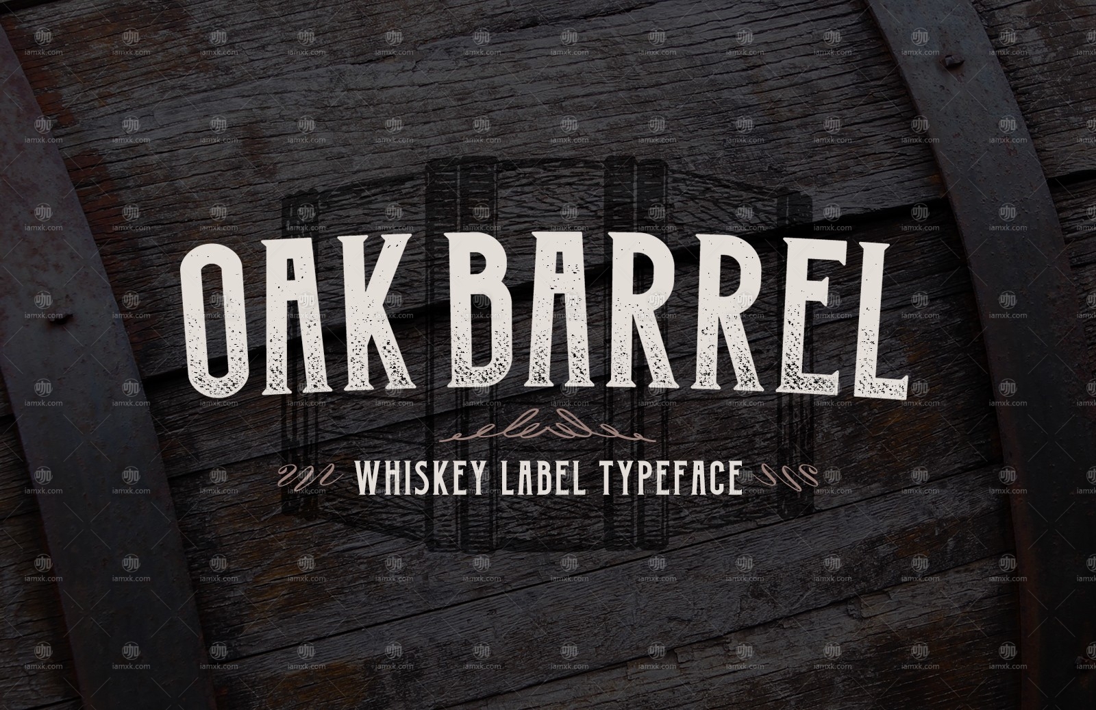 老式衬线字体 Oak Barrel – Whiskey Label Font