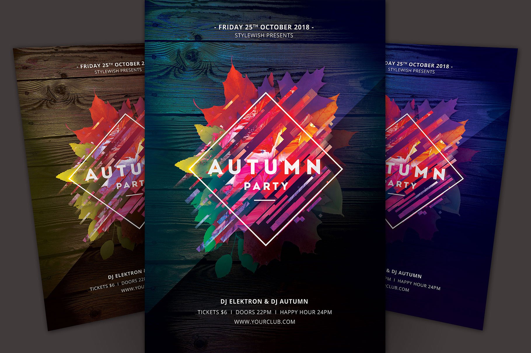 秋季主题活动海报传单设计模板 Autumn Party Flyer Template
