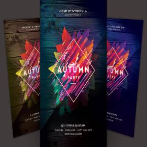秋季主题活动海报传单设计模板 Autumn Party Flyer Template