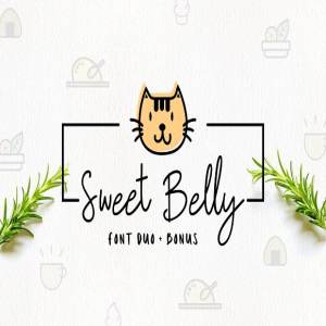 一个可爱的字体外加小清新图标 Sweet Belly | Font Duo + Bonus