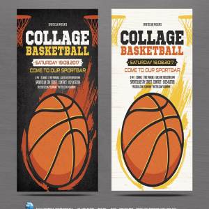 篮球比赛体育运动宣传单单页模板 Basketball Flyer Template