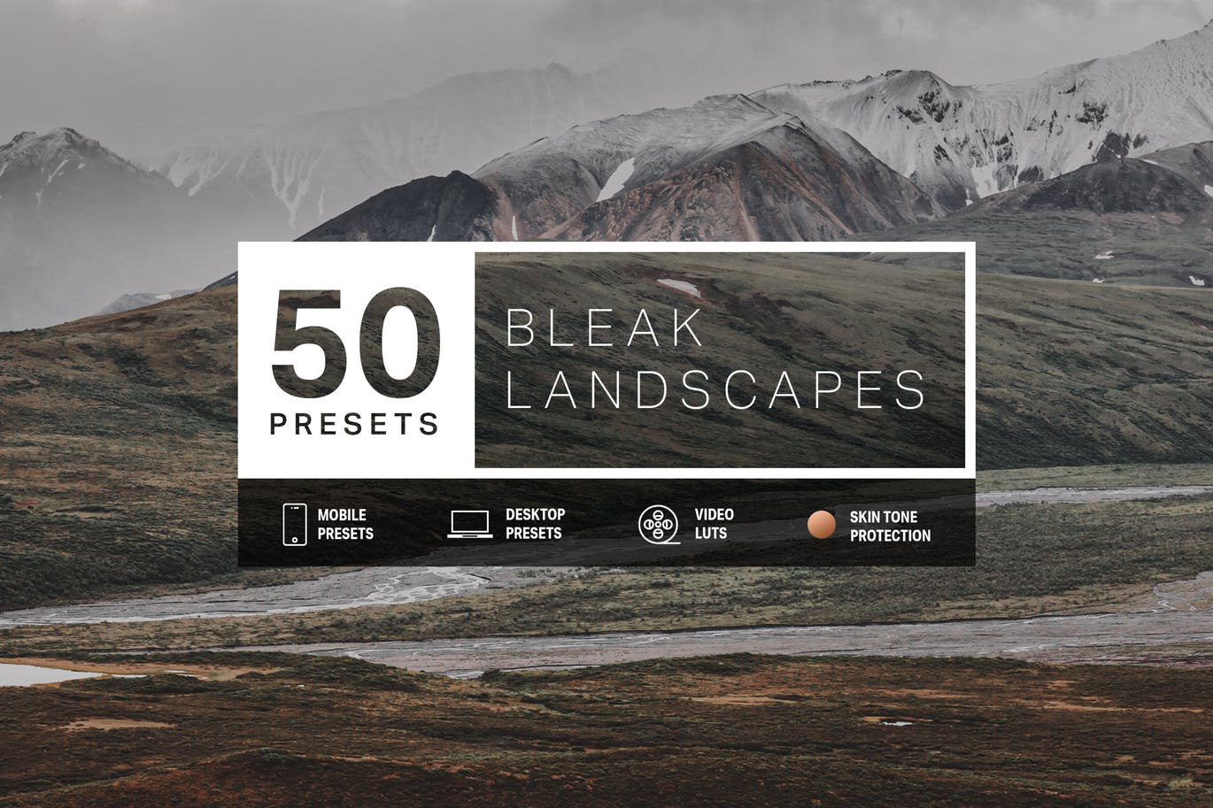 50款户外风景类摄影的调色处理LR预设 50 Bleak Lightroom Presets and LUTs