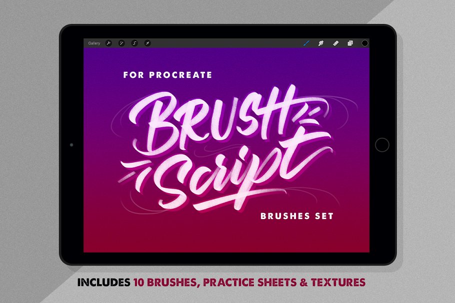 Procreate手绘工具包-纹理&笔刷合集 BrushScript Bundle for Procreate