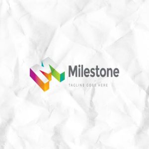 创意字母Logo模板系列之字母M Milestone Letter M Logo Template插图2