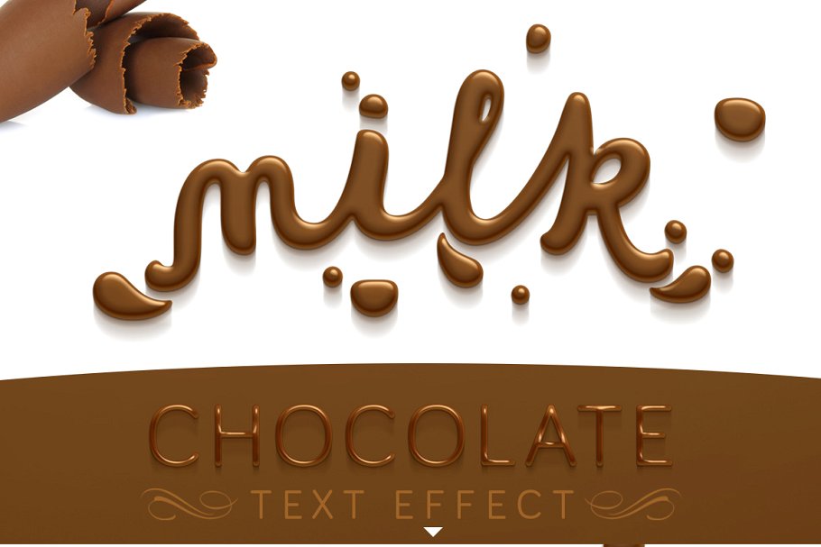 丝滑巧克力质感PS字体样式 Chocolate text effect