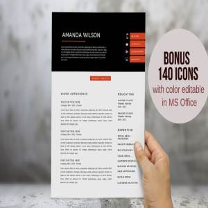 二合一经典排版简历模板 Elegant 2 in 1 Word resume template