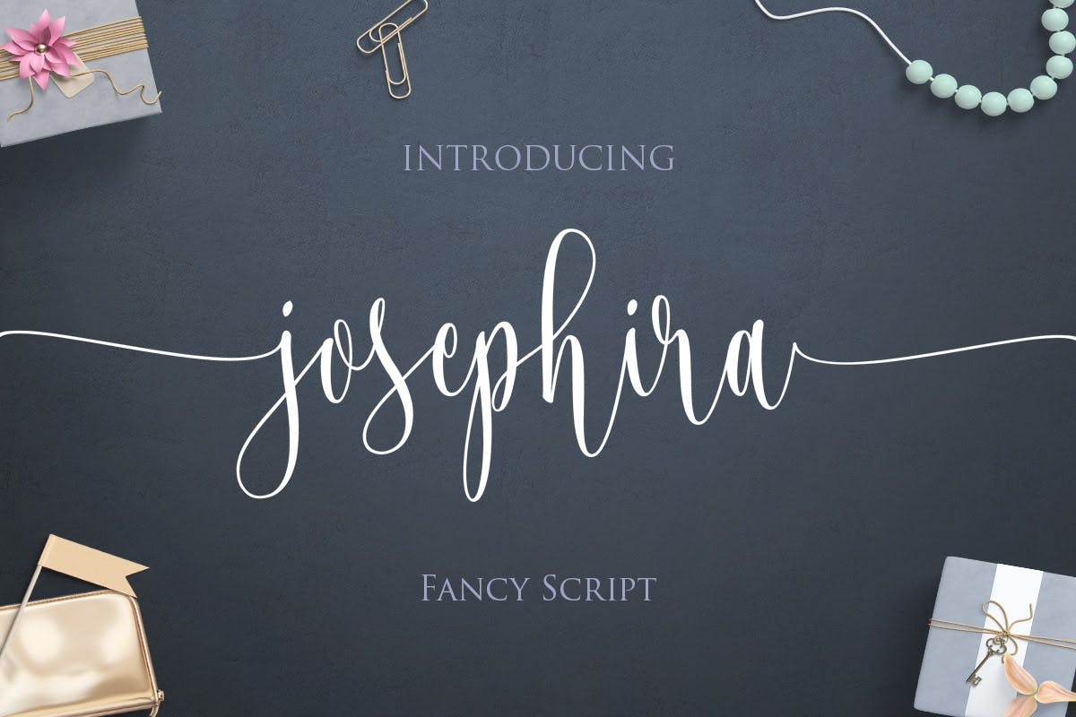 梦幻连笔英文书法字体 Josephira Fancy Script Font