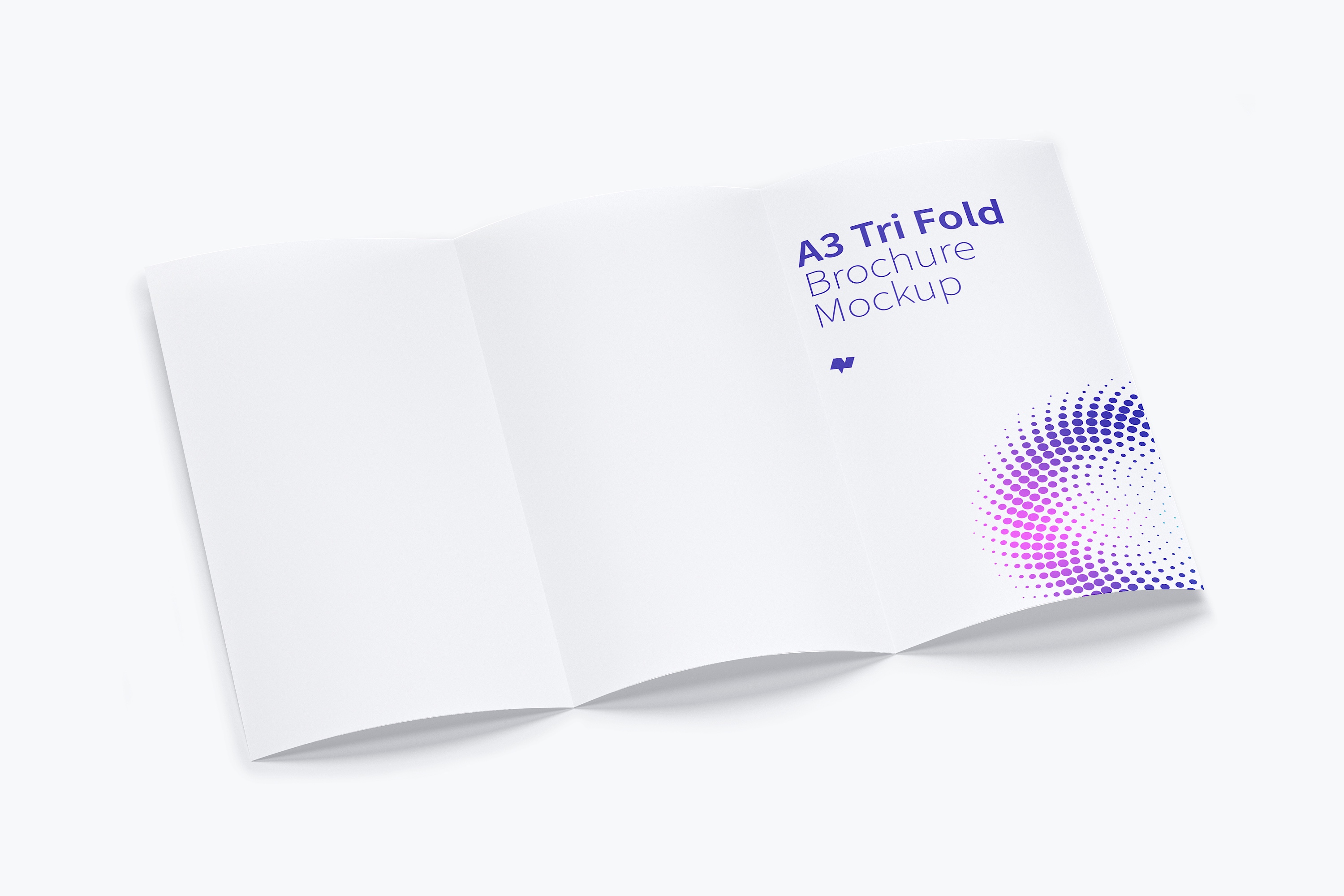 A3尺寸大小三折小册子传单设计图样机模板01 A3 Trifold Brochure Mockup 01