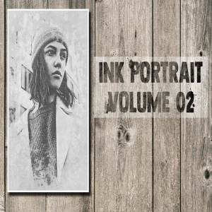 墨水肖像画照片效果PS动作 Ink Portrait Volume 02
