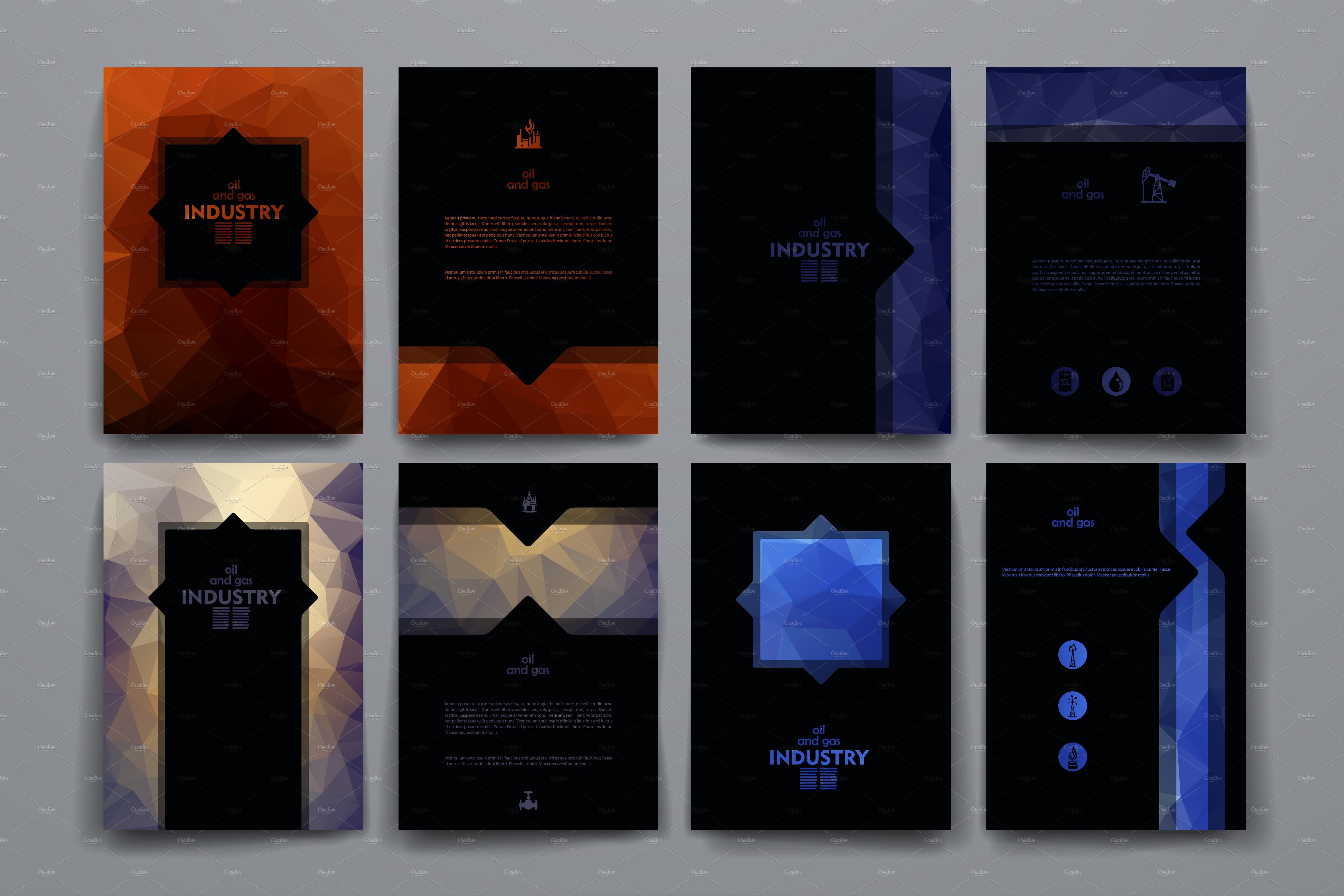 暗色调背景小册子模板 Industry brochures