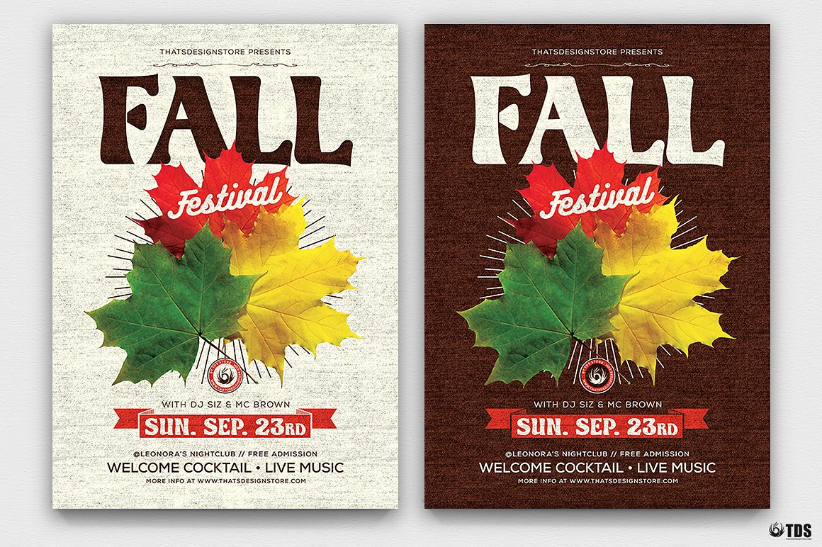 秋天节日主题传单PSD模板 Fall Festival Flyer PSD