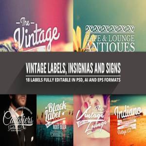 复古排版风格徽章＆签名模板 Vintage Badges, Insignias & Signs插图1