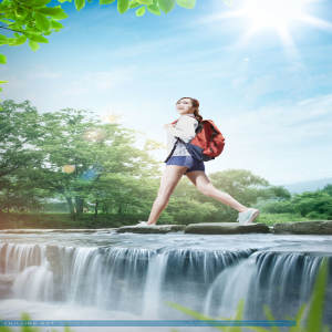 夏季户外大自然旅行海报设计模板