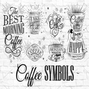 手绘咖啡符号插画 Coffee Symbols