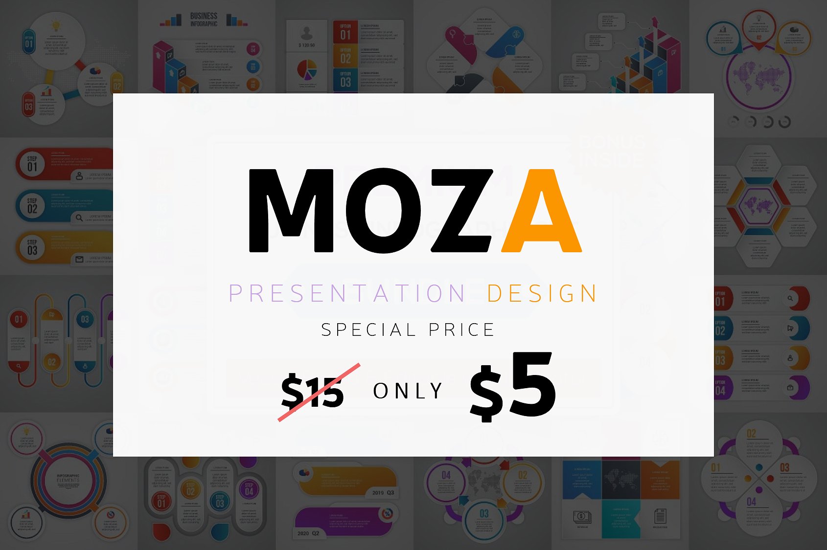 简约、时尚的MOZA – Powerpoint模板