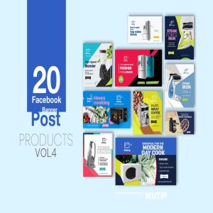 20个时尚高端多用途的电子商务电商社交媒体Facebook海报Banner设计模板产品第04卷