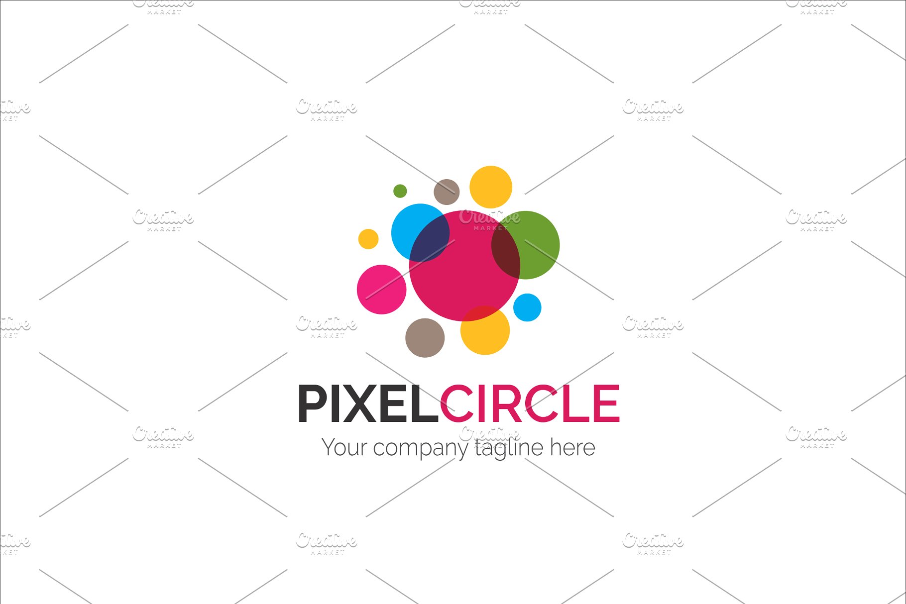 圆形像素图形Logo模板 Pixel Circle V2 Logo