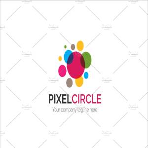 圆形像素图形Logo模板 Pixel Circle V2 Logo