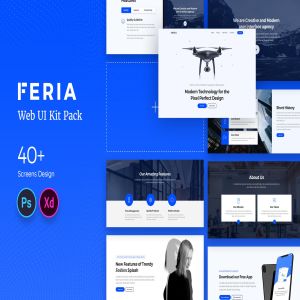 公司官网/产品服务网站用户交互界面设计UI套件 Feria Web UI Kit