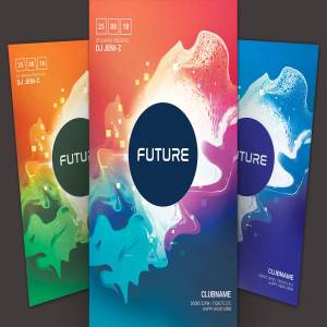 科幻抽象俱乐部活动海报传单模板 Future Flyer Template