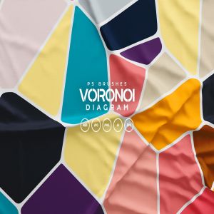 Voronoi不规则多边形几何图案PS笔刷 Voronoi Diagram Photoshop Brushes插图4