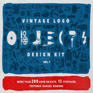 复古纯手工品牌Logo设计模板 Objects + Fonts • Vintage Logo Kit插图1