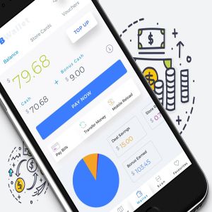 电子钱包APP应用仪表盘控制面板界面模板 B Wallet Dashboard 4 Mobile Ui